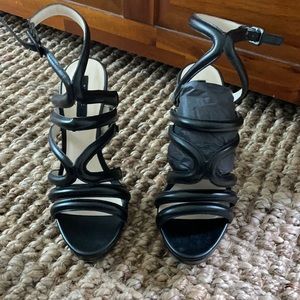 Zara tubular black heeled sandal